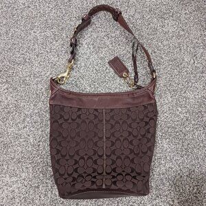 Coach signature print bucket bag